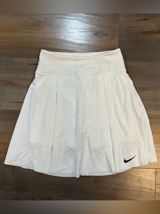 Nike Pants - Nike White Pleated Tennis Skirt with Black Swoosh